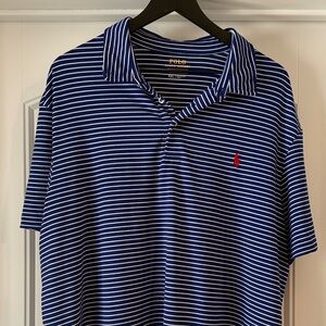 Polo by Ralph Lauren Men's Navy and White Striped Polo